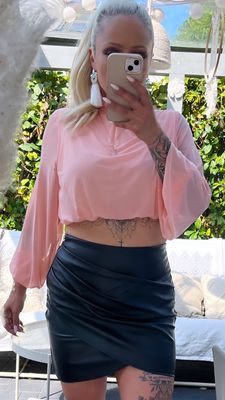 Top langarm mit Transparente Ärmeln