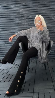 Grobstrick Pullover asymmetrisch
