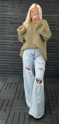 Pullover Oversize mit Lochmuster