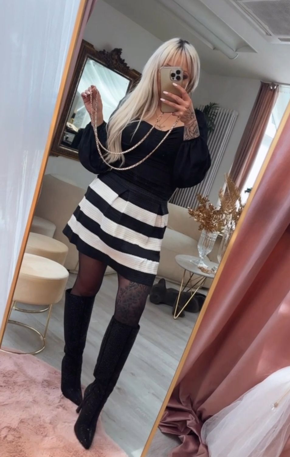 Sexy High Waist Rock Stripes