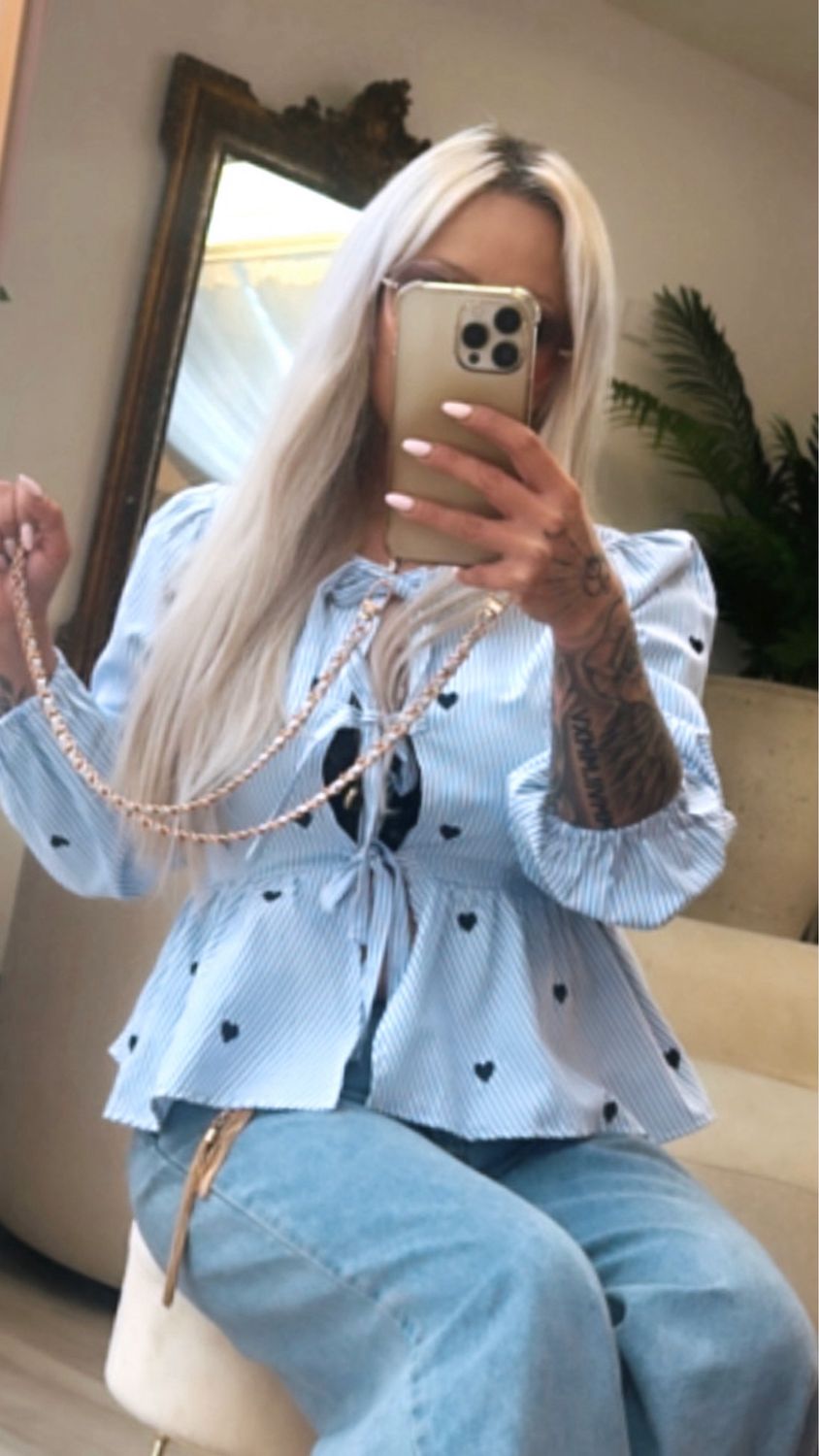 Puffärmeln Bluse