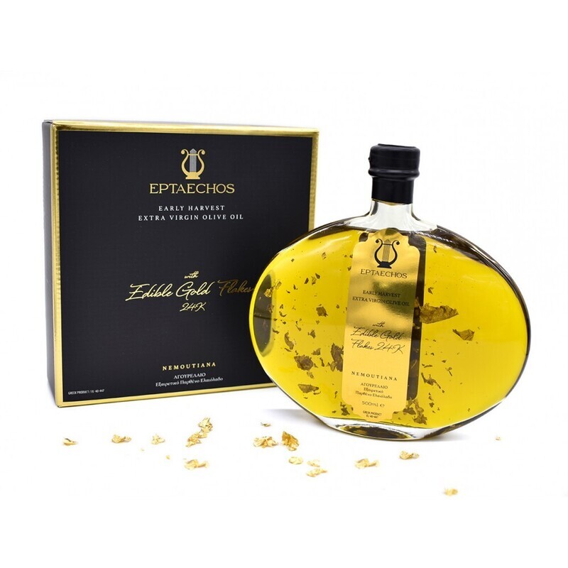 Gourmet Olivenöl Nemoutiana Extra Vergine mit essbarem 24K Gold