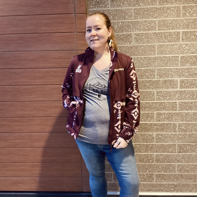 Ladies Hooey Pendleton Round-Up Maroon Aztec Tech Jacket