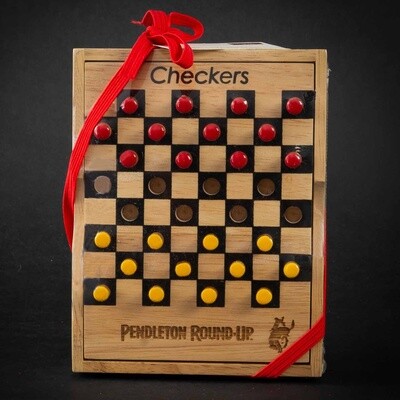 Pendleton Round-Up Teak Checkers Set
