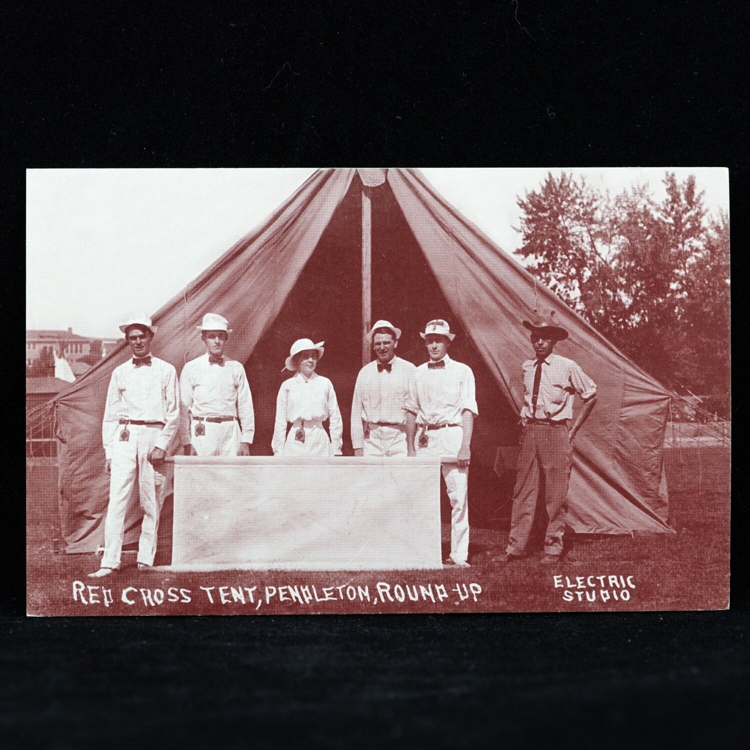 Vintage Pendleton Round-Up Red Cross Tent Postcard