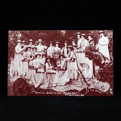 Vintage Pendleton Round-Up Cowgirl Band Postcard
