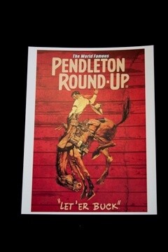 9x12 Pendleton Round-Up Barnwood Poster
