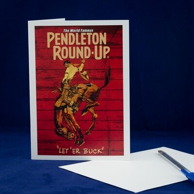 Single Pendleton Round-Up Barnwood Greeting Card
