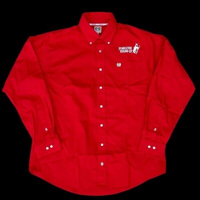 Men&#39;s Cinch Pendleton Round-Up Red Long Sleeve Button Up