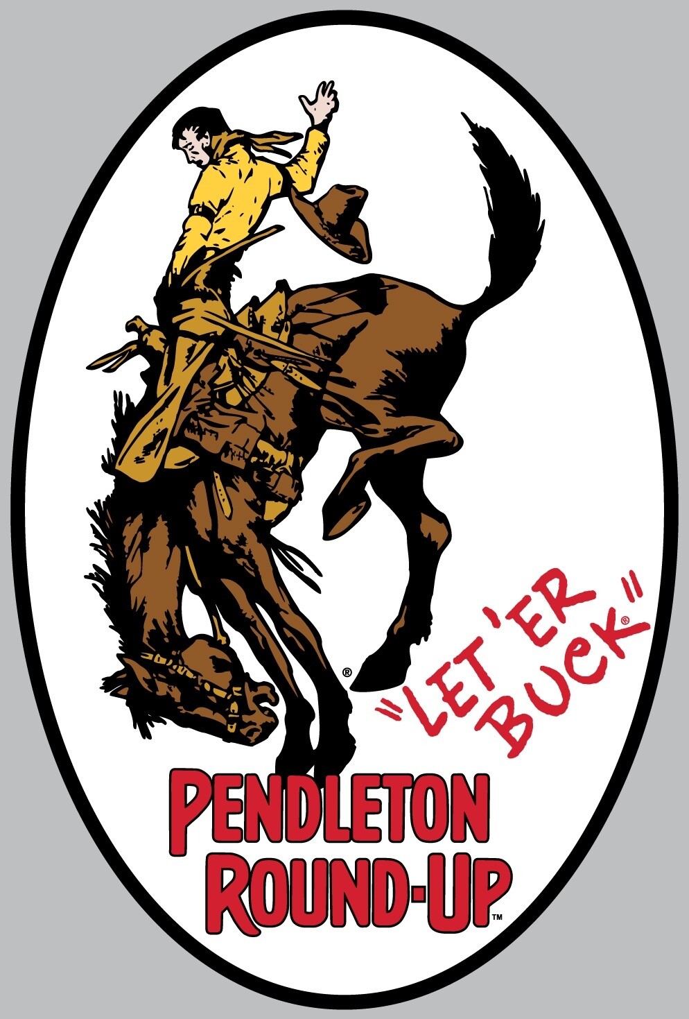 White Pendleton Round-Up Trailer Decal