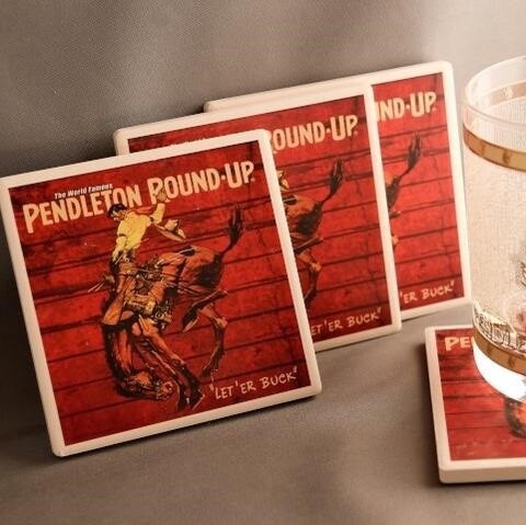 Pendleton Round-Up Barnwood Coaster Set