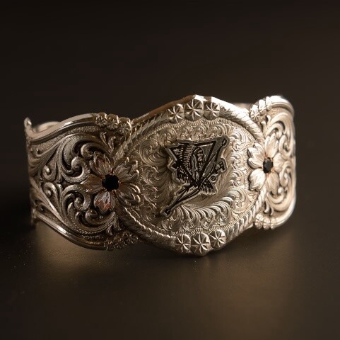 Happy Canyon Montana Silversmiths Cuff with Emerald Stones