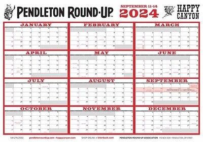 2024 Pendleton Round-Up Year At A Glance Calendar