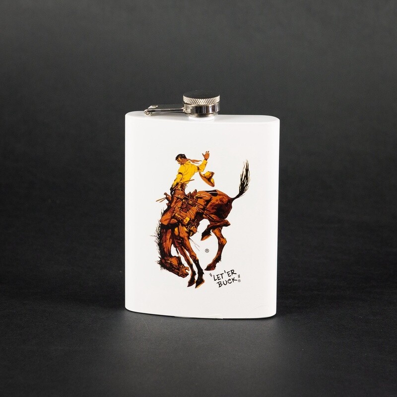 Pendleton Round-Up White Flask