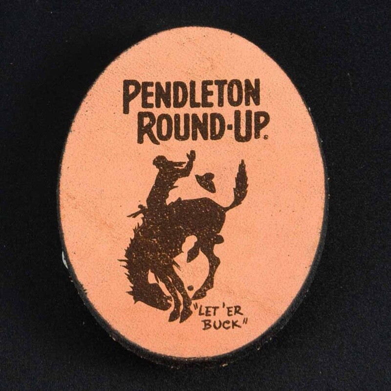 Pendleton Round-Up Leather Oval Magnet