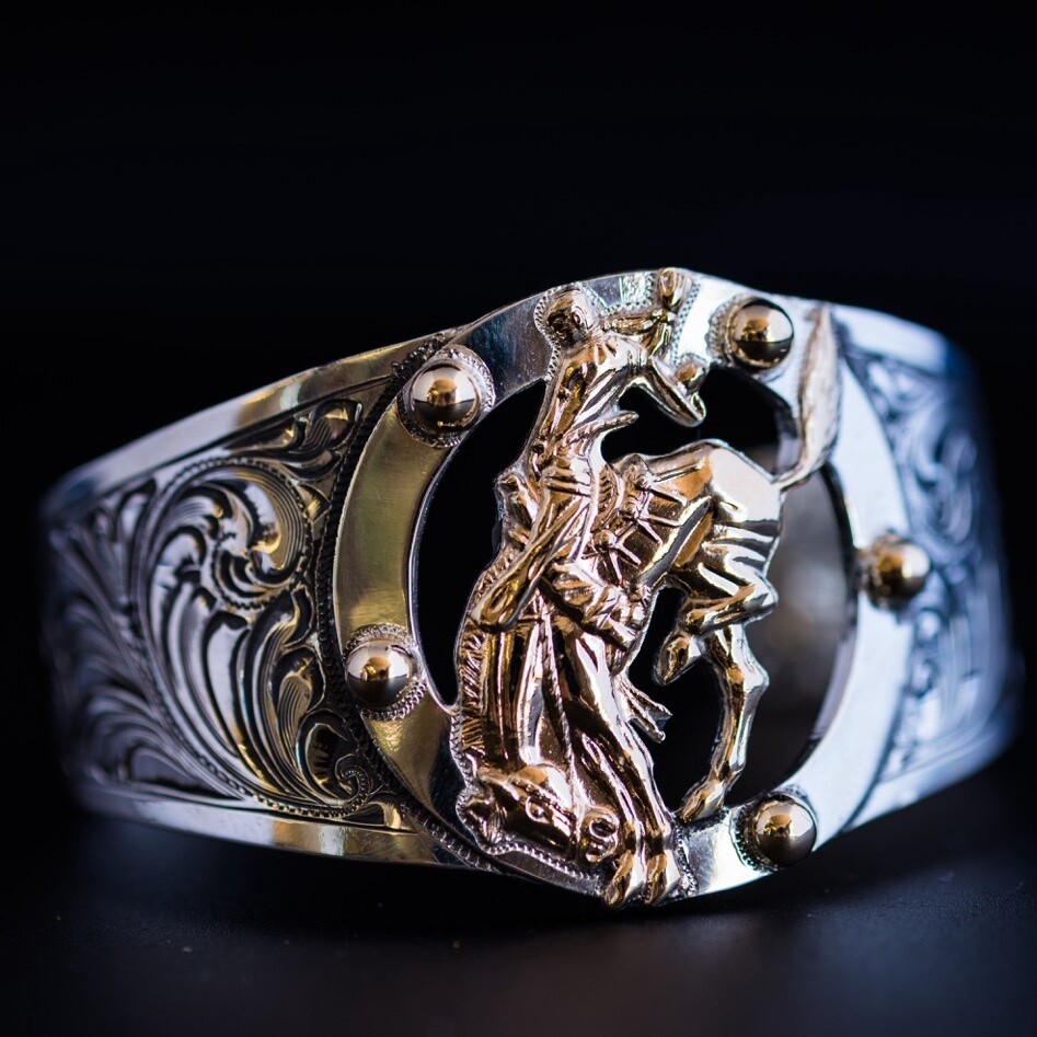 Pendleton Round-Up Vogt Gold Bucking Horse Cuff