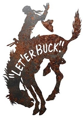 Pendleton Round-Up Rusted Metal Bucking Horse Sign