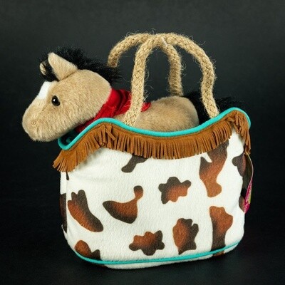 Pendleton Round-Up Cow Print Toy Purse w/ Removeable Pony