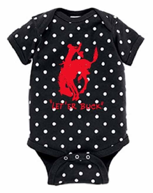 Infant Pendleton Round-Up Black Polka Dot Onesie