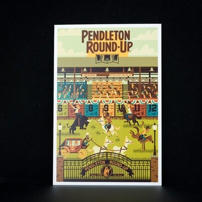 Pendleton Round-Up Geometric Postcard
