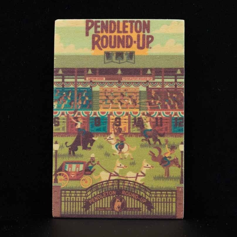 Pendleton Round-Up Wooden Geometric Magnet