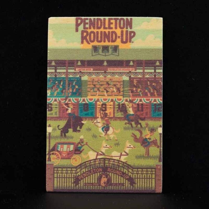 Pendleton Round-Up Wooden Geometric Magnet