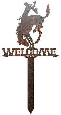 Pendleton Round-Up Rusted Welcome Garden Stake
