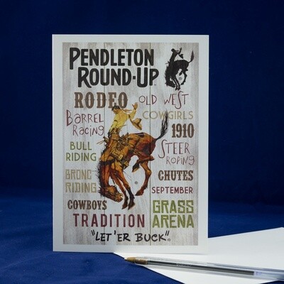 Single Pendleton Round-Up Typography Greeting Card