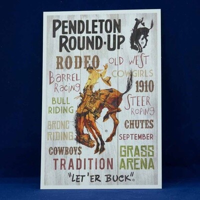 Pendleton Round-Up Typography Postcard