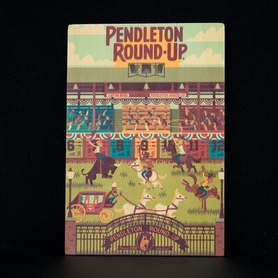 Pendleton Round-Up Wooden Geometric Postcard