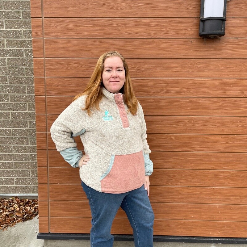 Ladies Hooey Pendleton Round-Up Pink/Blue Fleece Pullover
