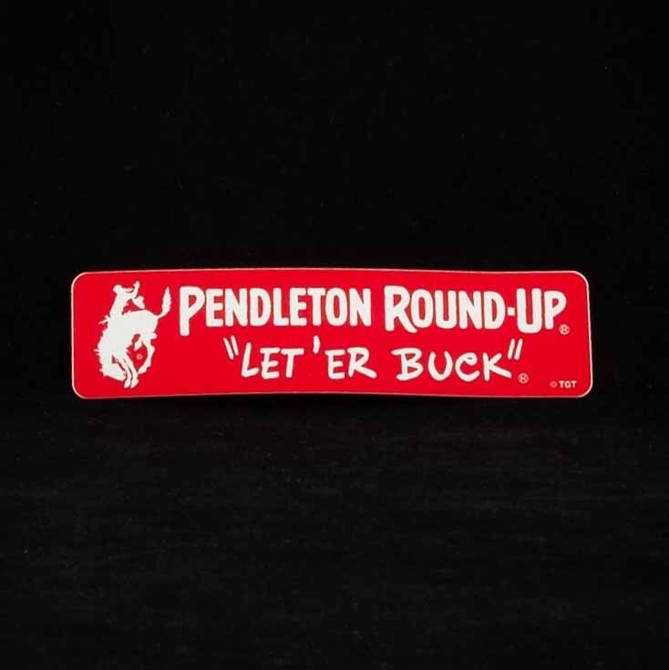 Pendleton Round-Up Mini Bumper Sticker - Red