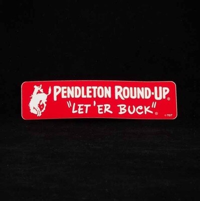 Red Pendleton Round-Up Mini Bumper Sticker