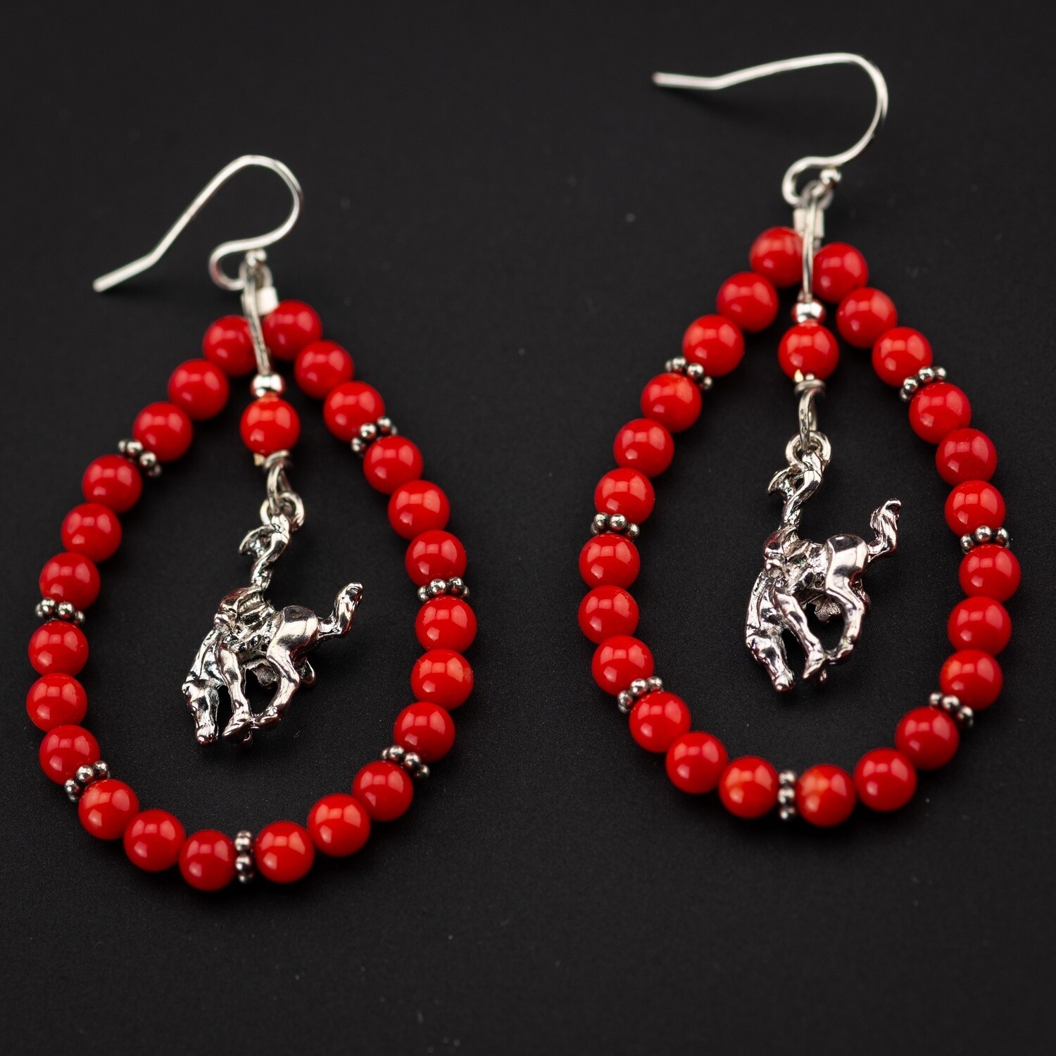 Pendleton Round-Up Coral Stone Teardrop Earrings