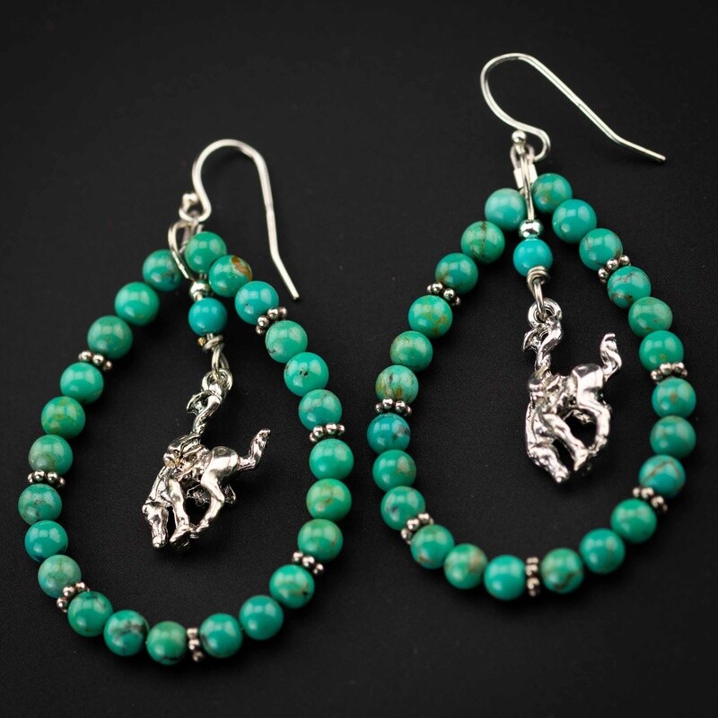 Pendleton Round-Up Turquoise Stone Teardrop Earrings