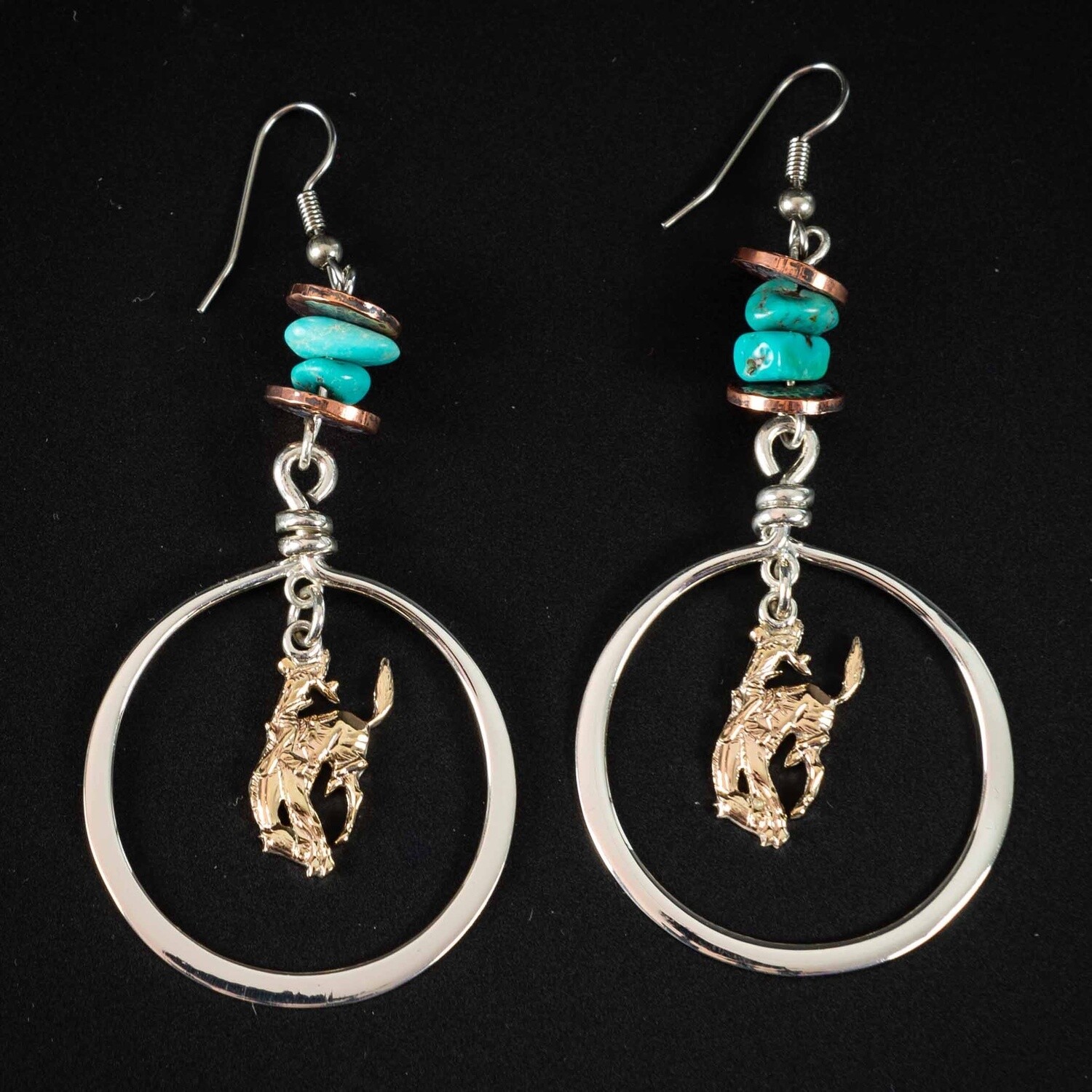 Pendleton Round-Up Vogt Turquoise Copper Earrings
