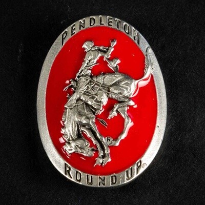 Pendleton Round-Up Pewter Walking Stick Medallion