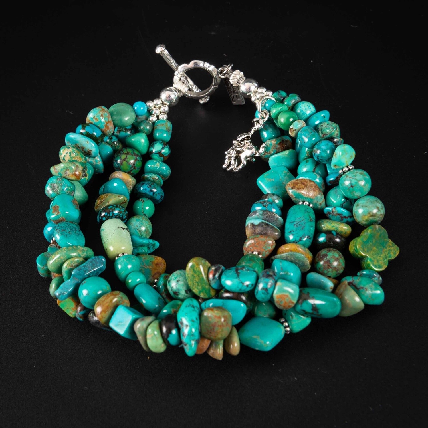 Pendleton Round-Up Four Strand Turquoise Stone Bracelet