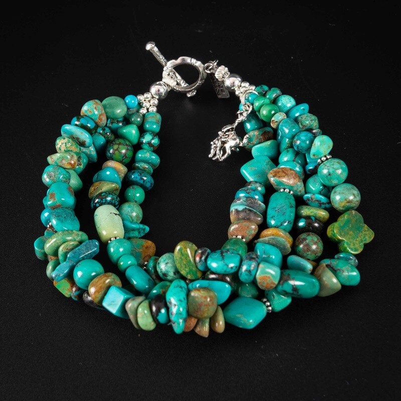 Pendleton Round-Up Four Strand Turquoise Stone Bracelet