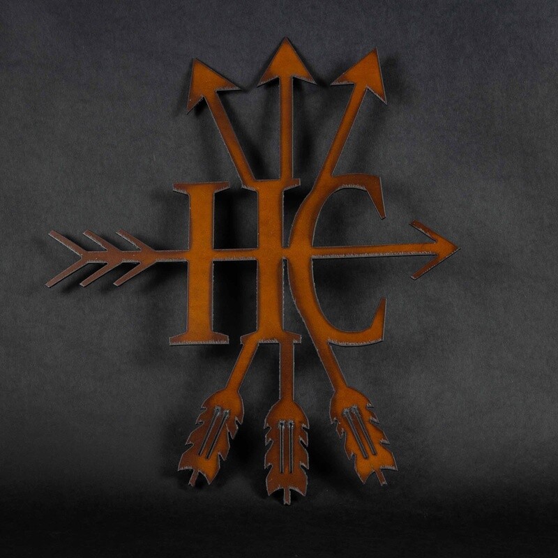 Happy Canyon Arrow Metal Sign