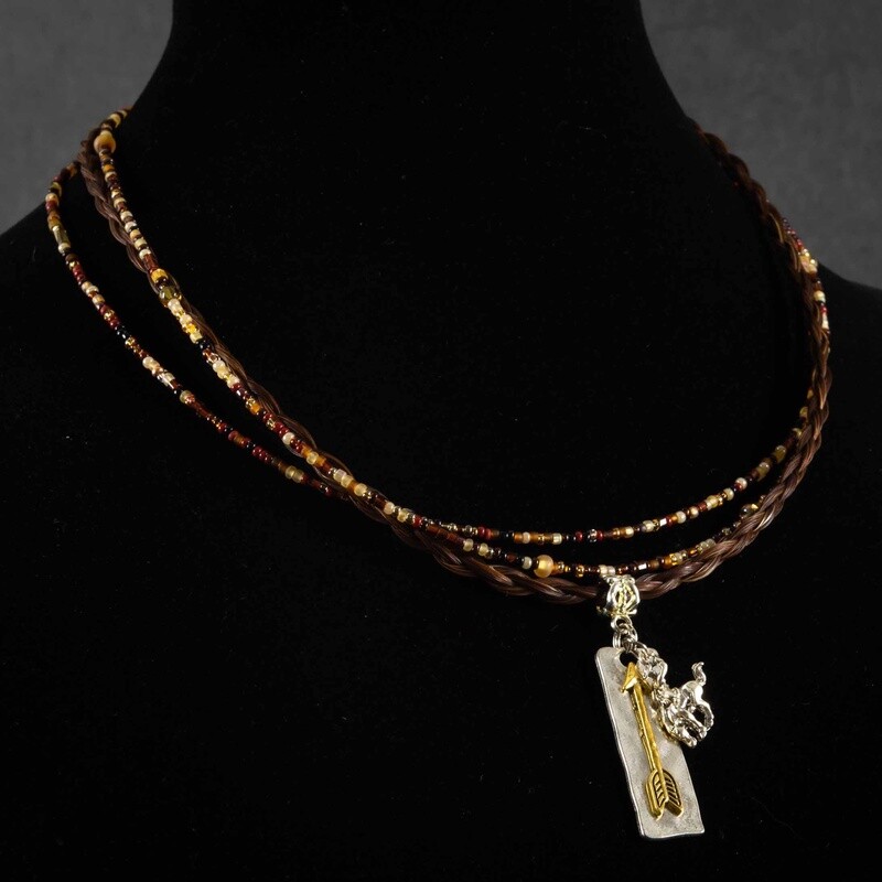 Pendleton Round-Up Horse Hair Arrow Necklace