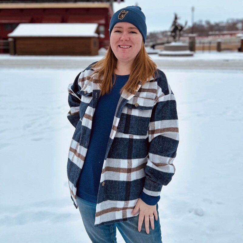Ladies Roper Pendleton Round-Up Navy Plaid Shacket