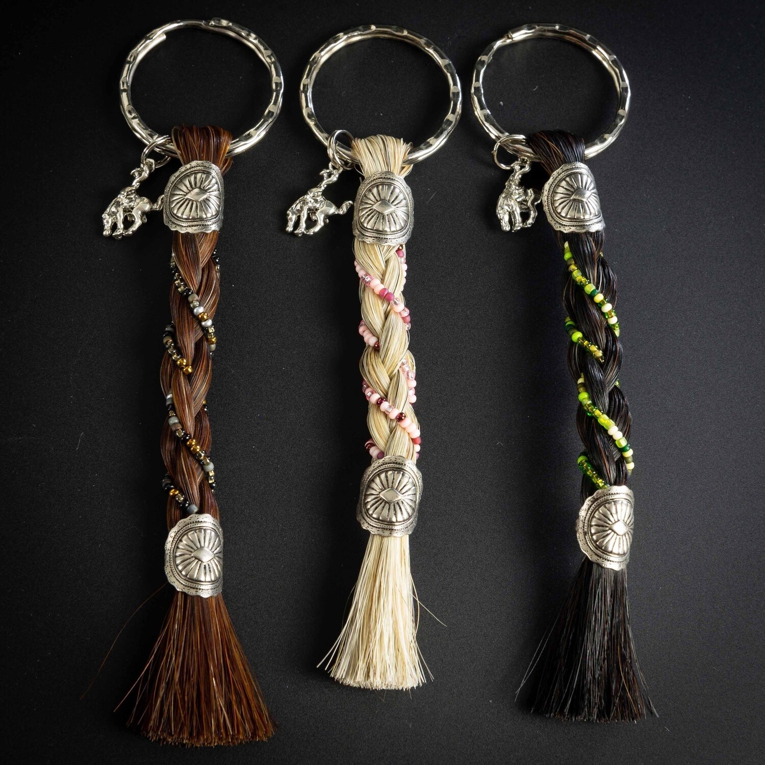 Pendleton Round-Up Beaded Horse Hair Keychain