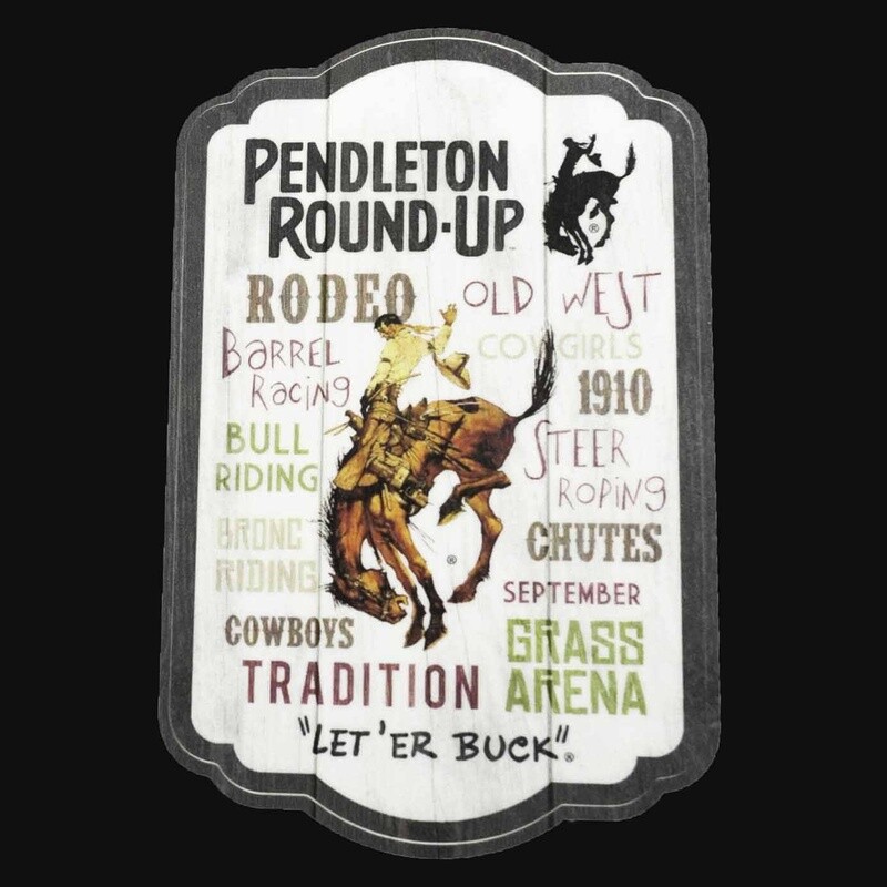 Pendleton Round-Up Typography Sticker - Small