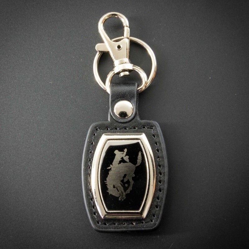Pendleton Round-Up Black Leather Keychain