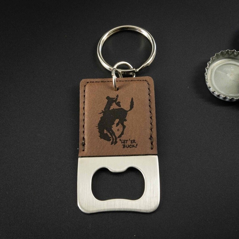 Pendleton Round-Up Leather Bottle Opener Keychain
