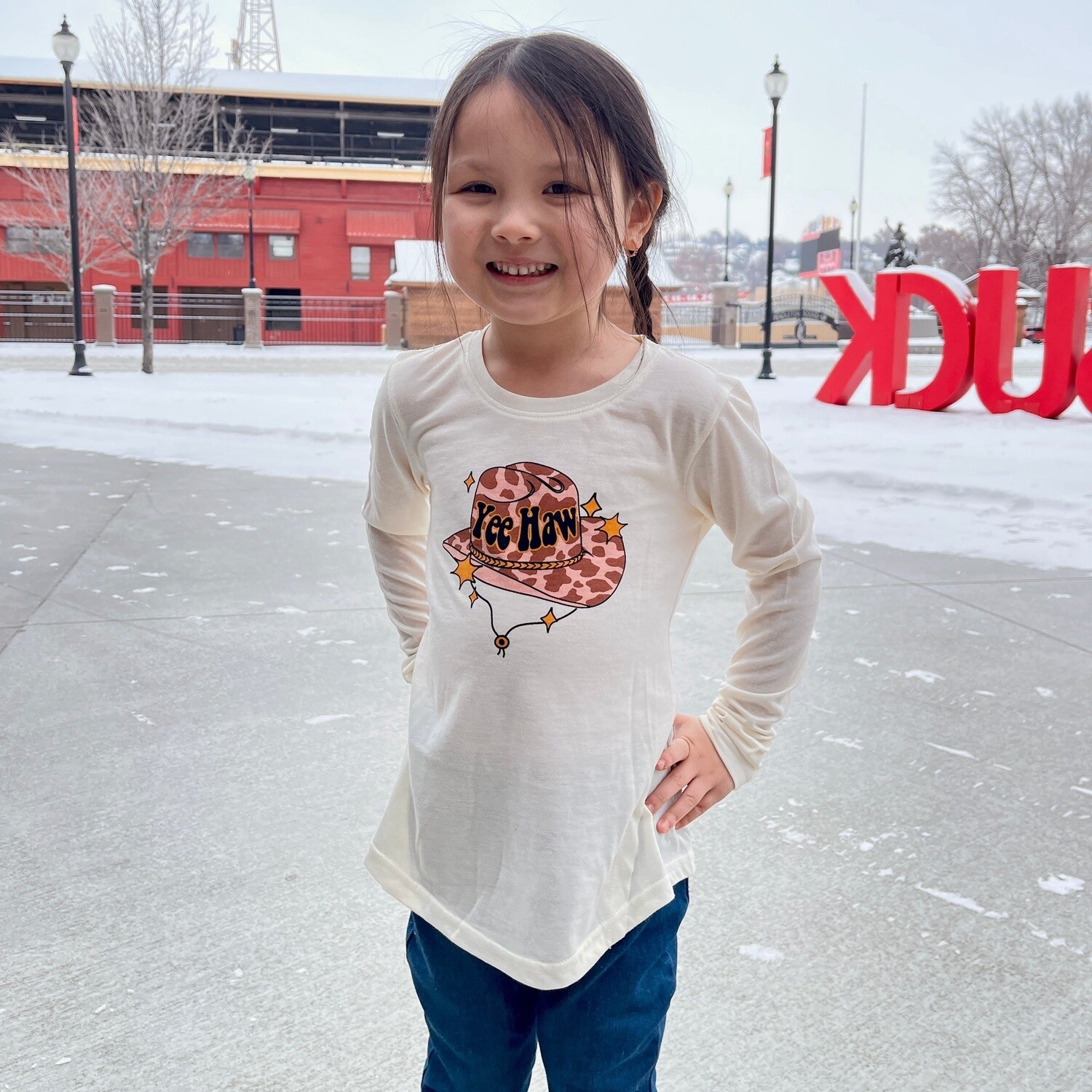 Youth Pendleton Round-Up Cheetah Hat Long Sleeve Tee