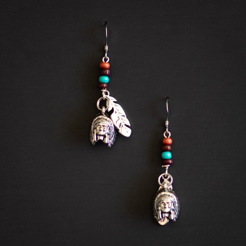 Happy Canyon Feather Bead Earrings