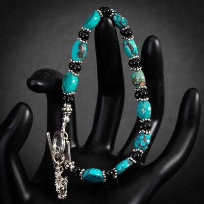 Pendleton Round-Up Turquoise and Onyx Stone Bracelet