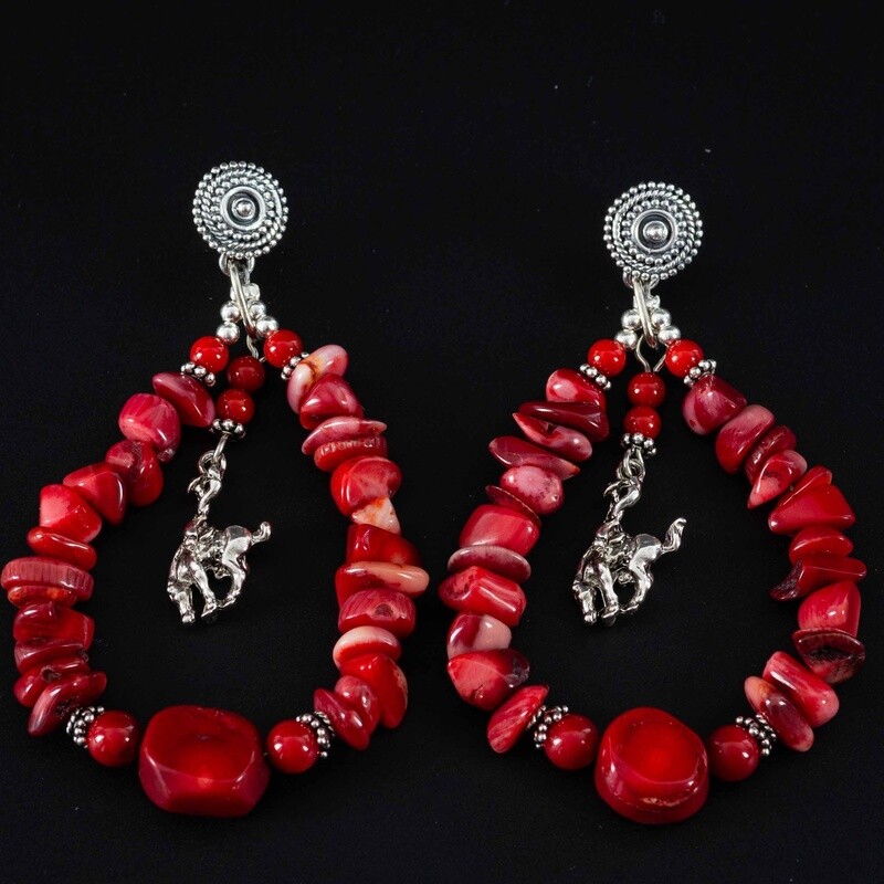 Pendleton Round-Up Coral Teardrop Earrings